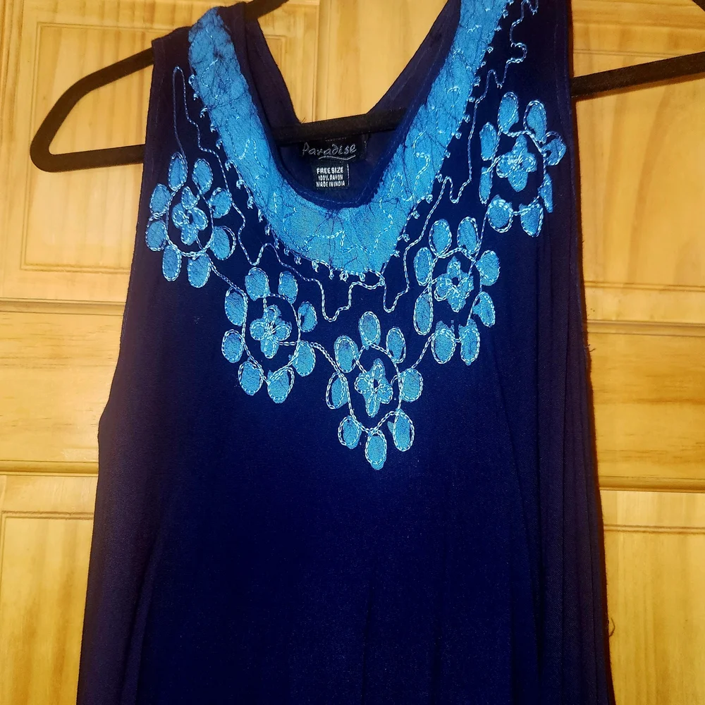 ⭐️Paradise Boho Dress Handkerchief Hem Free Size Beach Resortwear Coverup - Picture 3 of 6